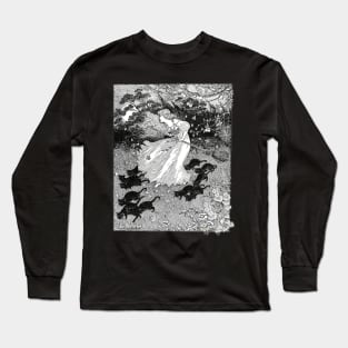 Witch and Black Cats - Ida Rentoul Outhwaite Long Sleeve T-Shirt
